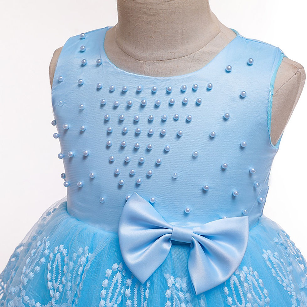 Миниатюра: Actoyo Children Girls Princess Pearls Flower Lace Dress Kids Ball Gown Wedding 