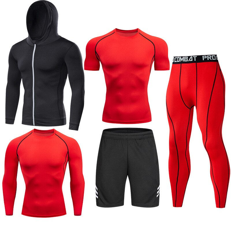 Thumbnail: Men's Compression Running Set Football Basketball Cycling Fitness Sport Wear Ki