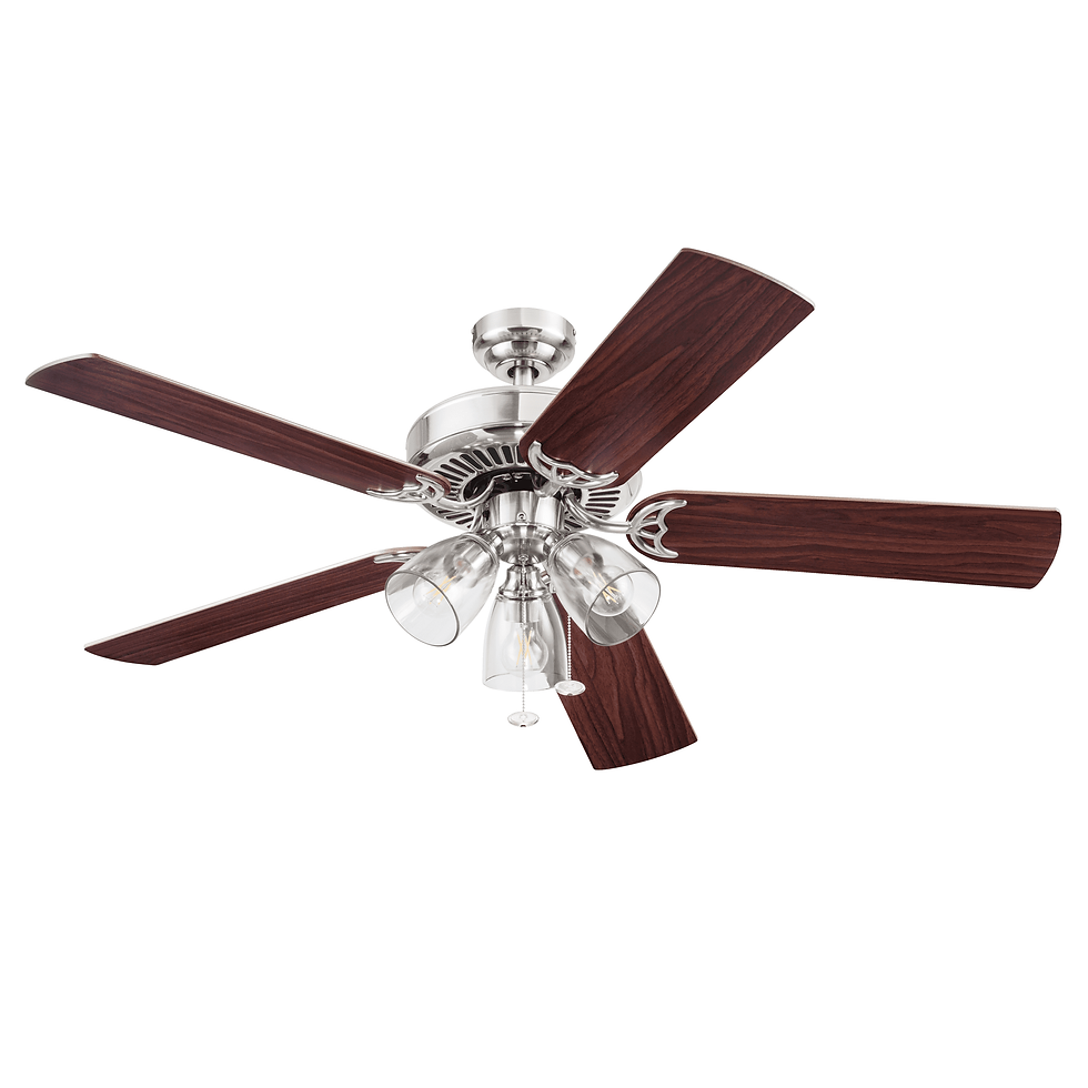 Thumbnail: Better Homes & Gardens 52" 5 Blade Satin Nickel Ceiling Fan with 3 Lights
