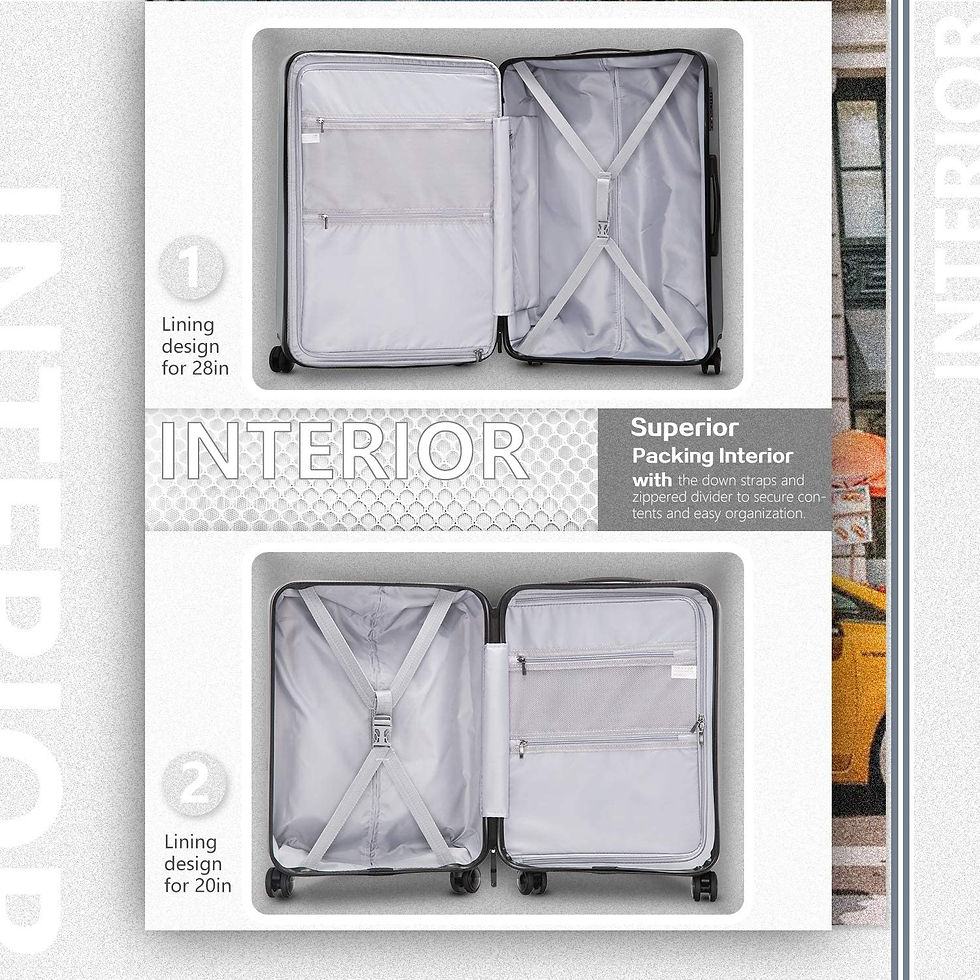 Miniatura: COOLIFE Luggage Suitcase Piece Set Carry On ABS+PC Spinner Trolley with pocket 