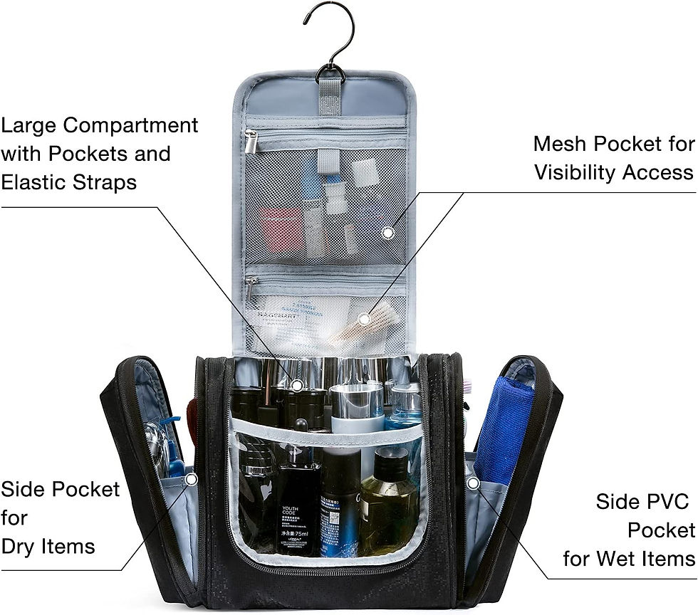 Miniatura: Toiletry Bag for Men, BAGSMART Travel Toiletry Organizer with hanging hook, Wat