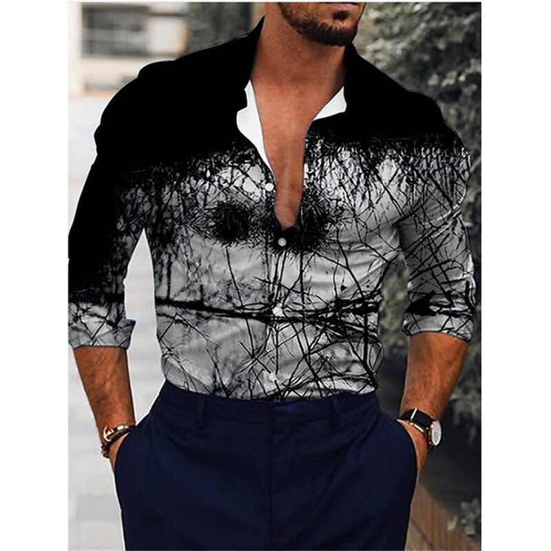 Thumbnail: Hawaiian Men's Shirts 3d Print Designer Clothing 5XL Long Sleeve Shirts Beach V