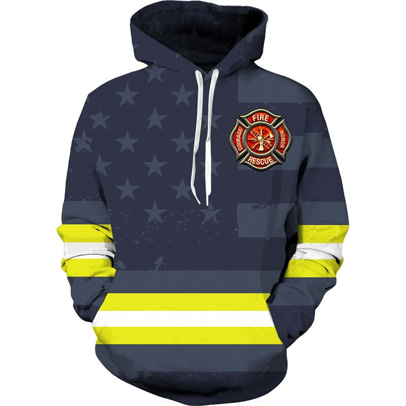 Thumbnail: Firefighter 3D Print Men's Hoodie/Zipper Sweatshirt/Pants/Set Fireman Uniform C