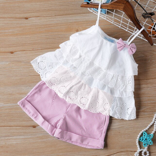 Миниатюра: Humor Bear Girls Clothes Suit  Brand NEW Summer Toddler Girl Clothes Dot Bow Ve
