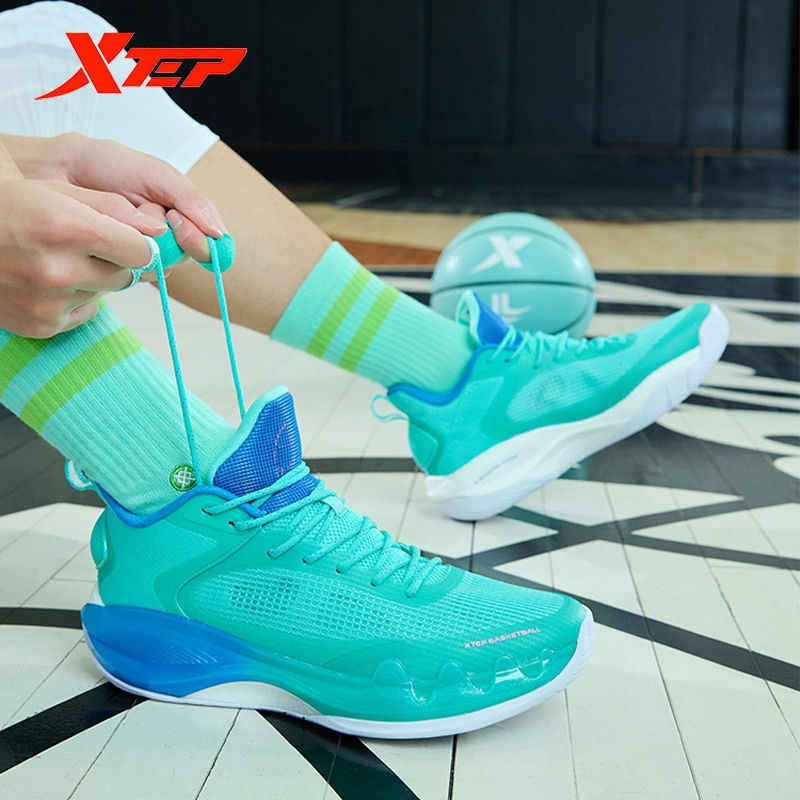 Thumbnail: Xtep Long Zhua/Qing Xi Men's Basketball Shoes Breathable Shock Absorption Baske