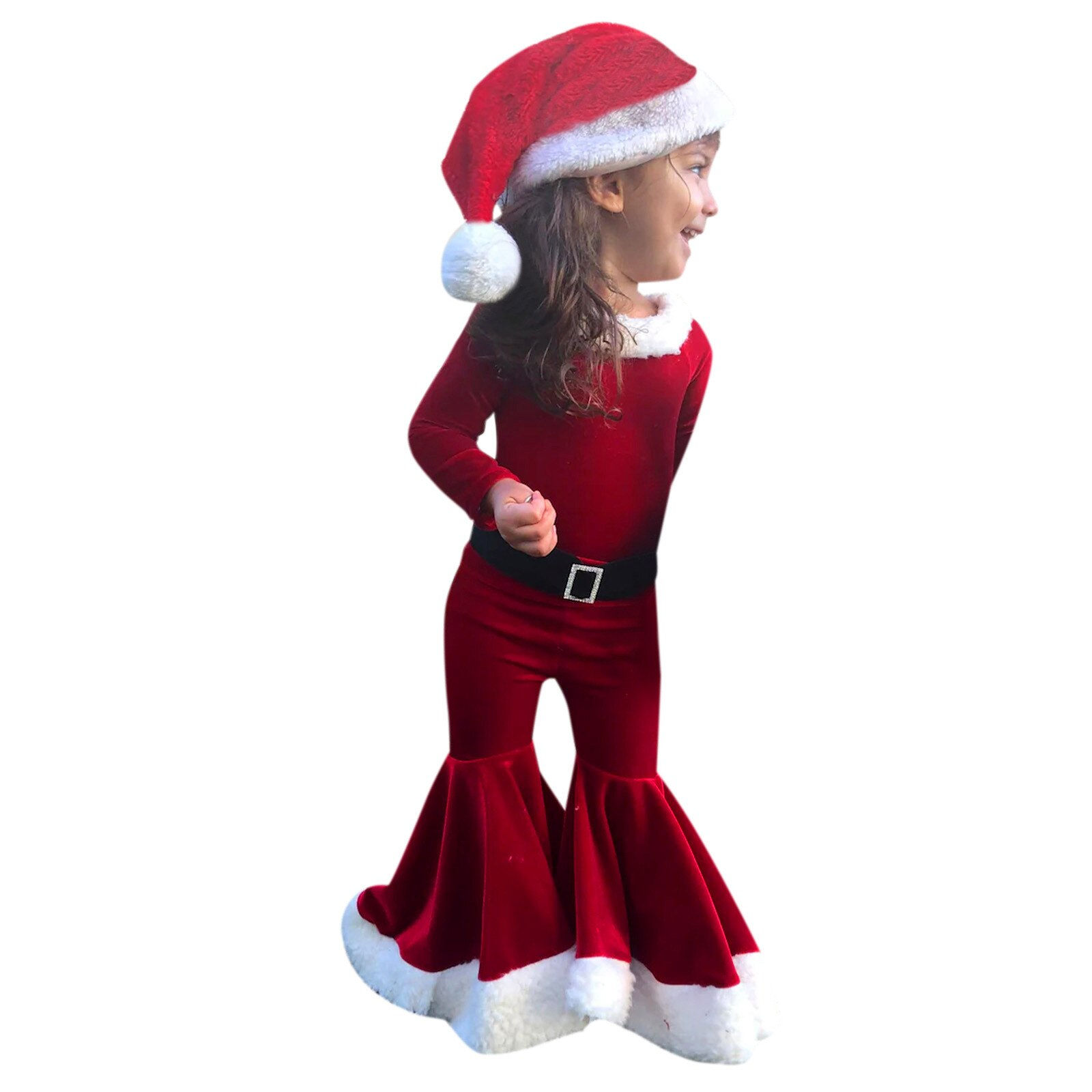 Toddler Baby Kids Girls Sets Fashion Christmas Cosplay Patchwork Pullover Tops 