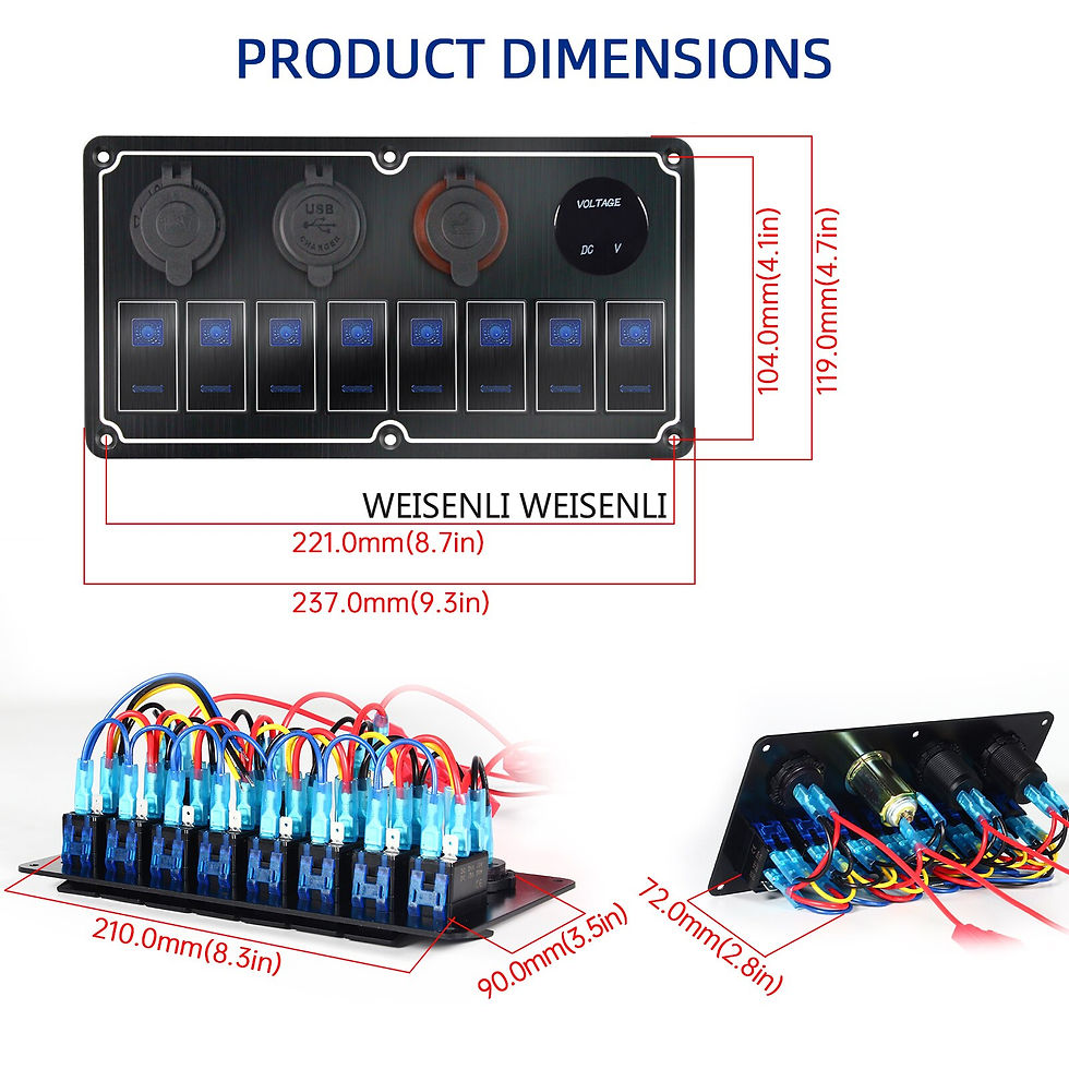 Thumbnail: Metal Waterproof LED Rocker Switch Panel Circuit Breakers Boat Rocker Switch Co