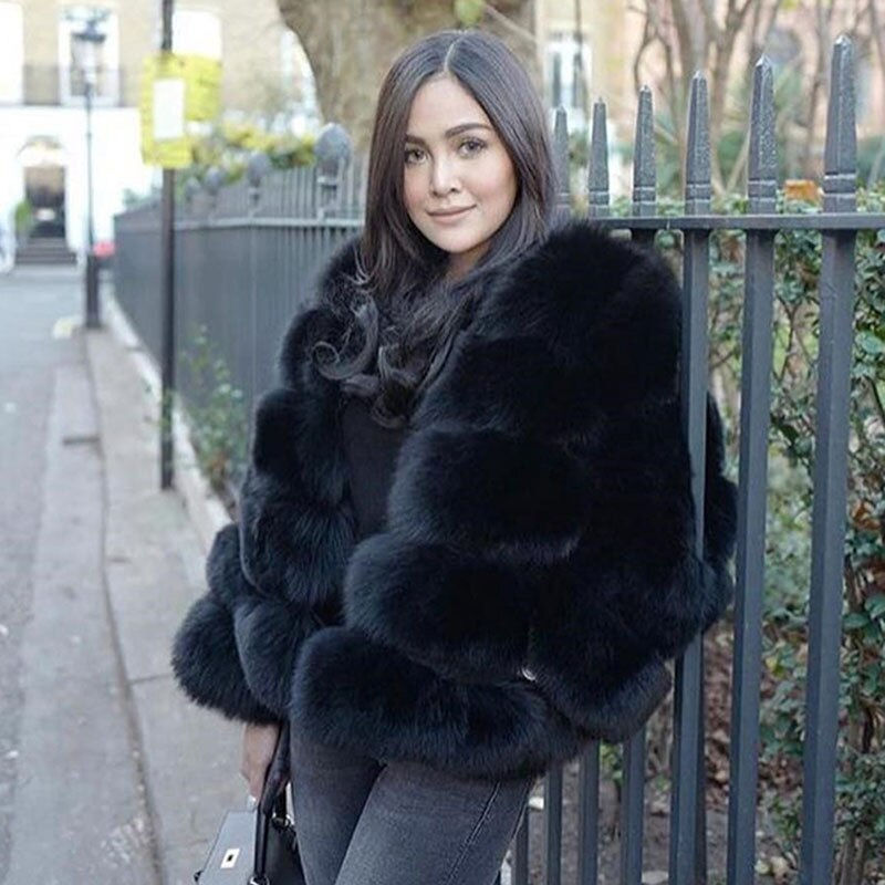 Thumbnail: Ladies Fox Coat Natural Fur Fashion Winter Warm Coat High-end Luxury Fashion Fu