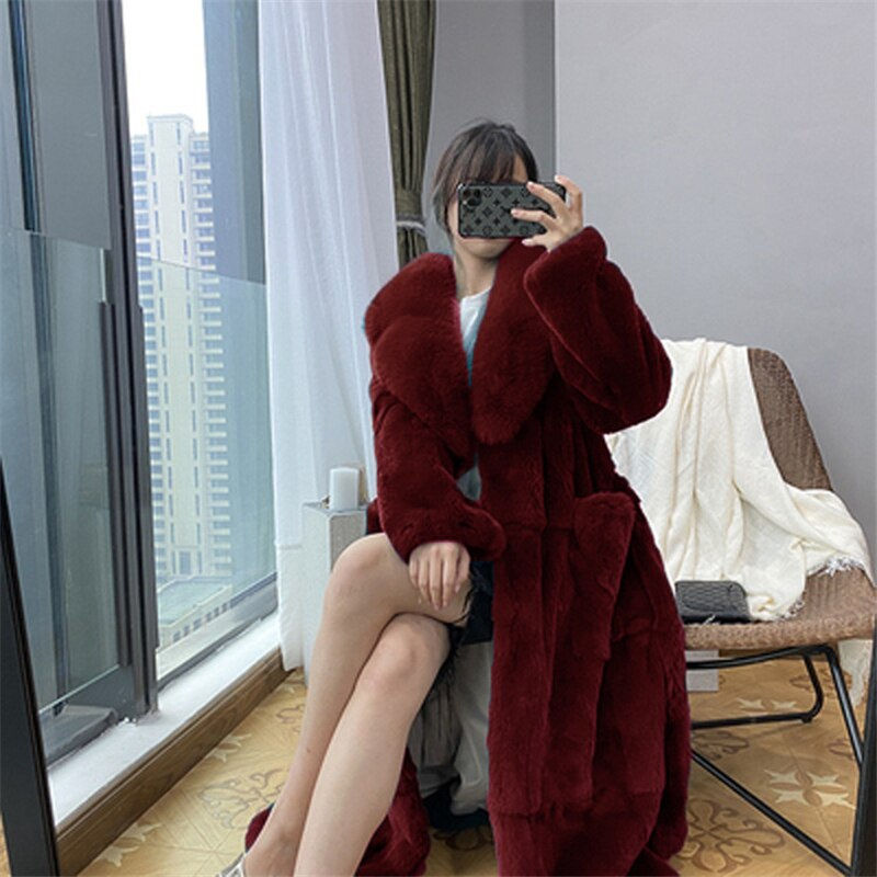 Miniaturbild: Women Faux Fur Coat Warm Thick Winter Women Long Fur Coats Women Fluffy Jacket