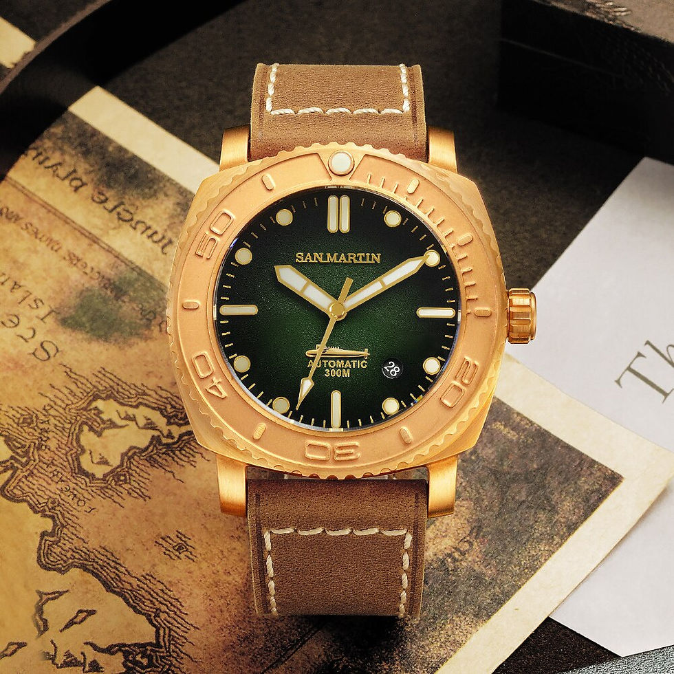 Miniature : San Martin 44mm Diving Watch Vintage CuSn8 Bronze PT5000 SW200 Luxury Men Autom