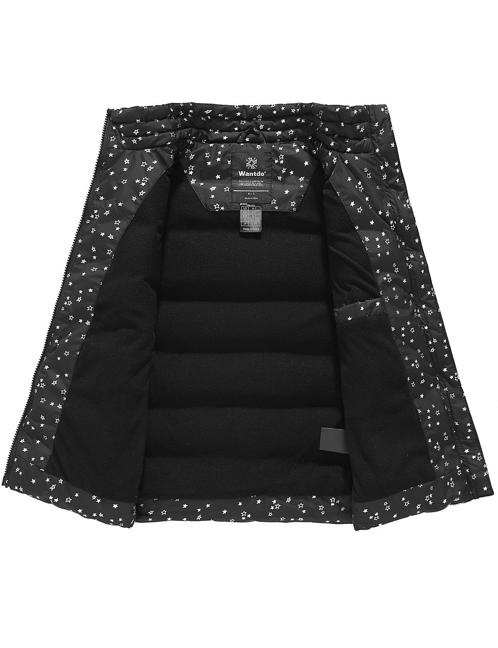 Miniature : Wantdo Girl's Winter Coat Puffer Fleece Vest Warm Outdoor Jacket Black Star 14/