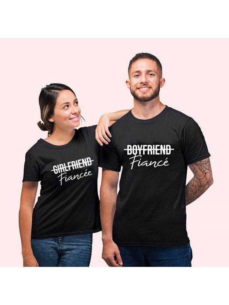 Thumbnail: Girlfriend Fiancee Boyfriend Fiance Shirt Women Men Engagement Shirt Summer Cou