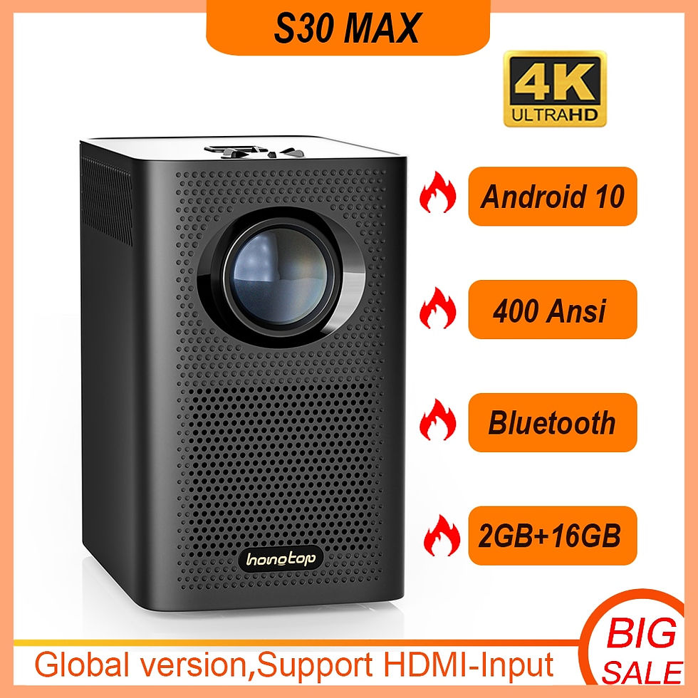 Thumbnail: HONGTOP S30MAX Smart 4K Android WiFi Portable 1080P Home Theater Video LED Blue