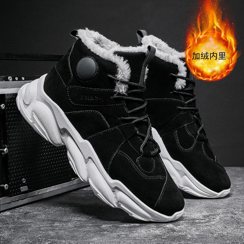 Miniaturbild: Men Boots Winter Shoes Mans Footwear Warm Fur Snow Boots Ankle Botas Hombre Win