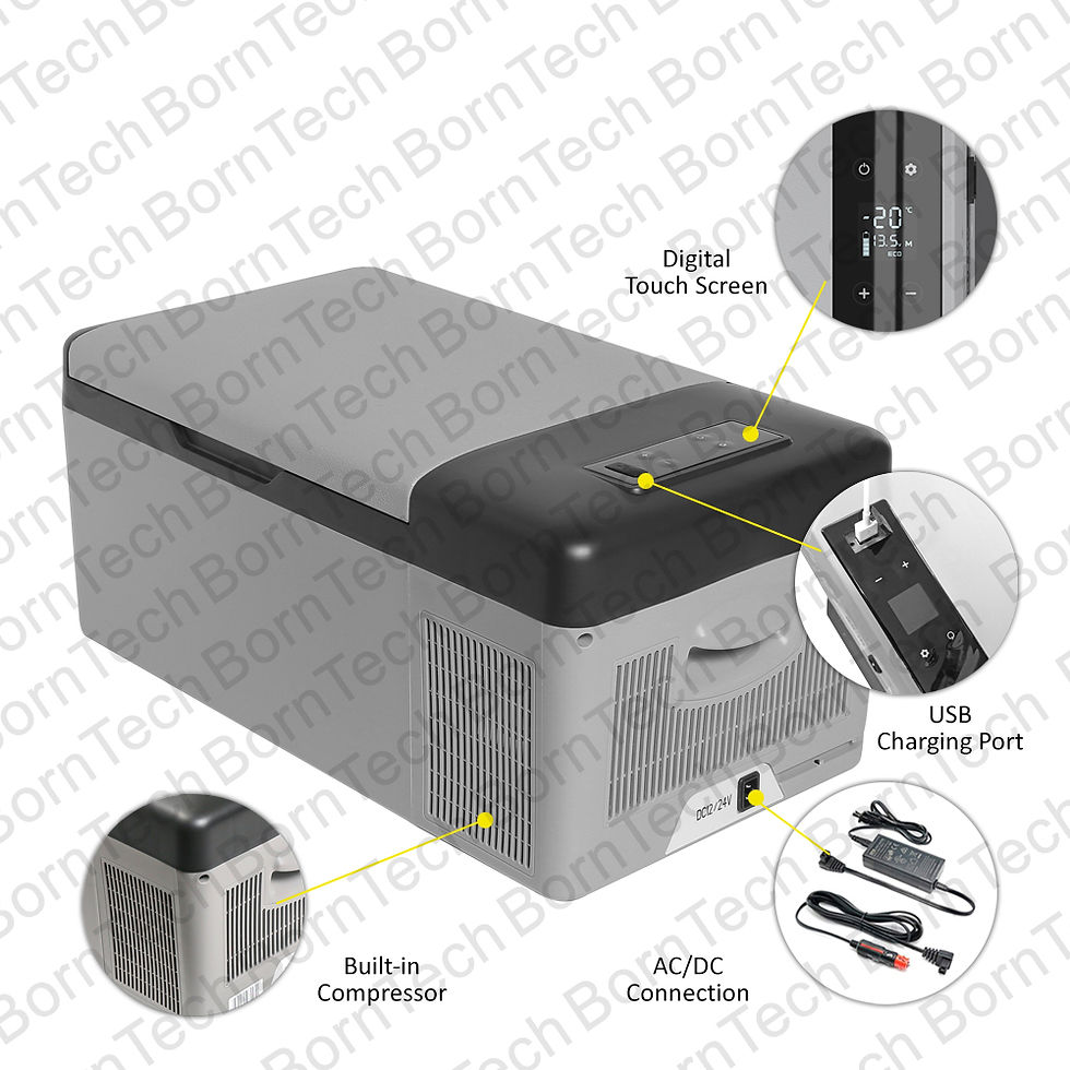 Miniatura: BornTech Portable Electric Cooler for Car Refrigerator Compact Fridge Freezer f