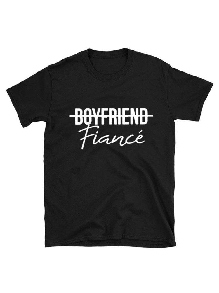 Thumbnail: Girlfriend Fiancee Boyfriend Fiance Shirt Women Men Engagement Shirt Summer Cou