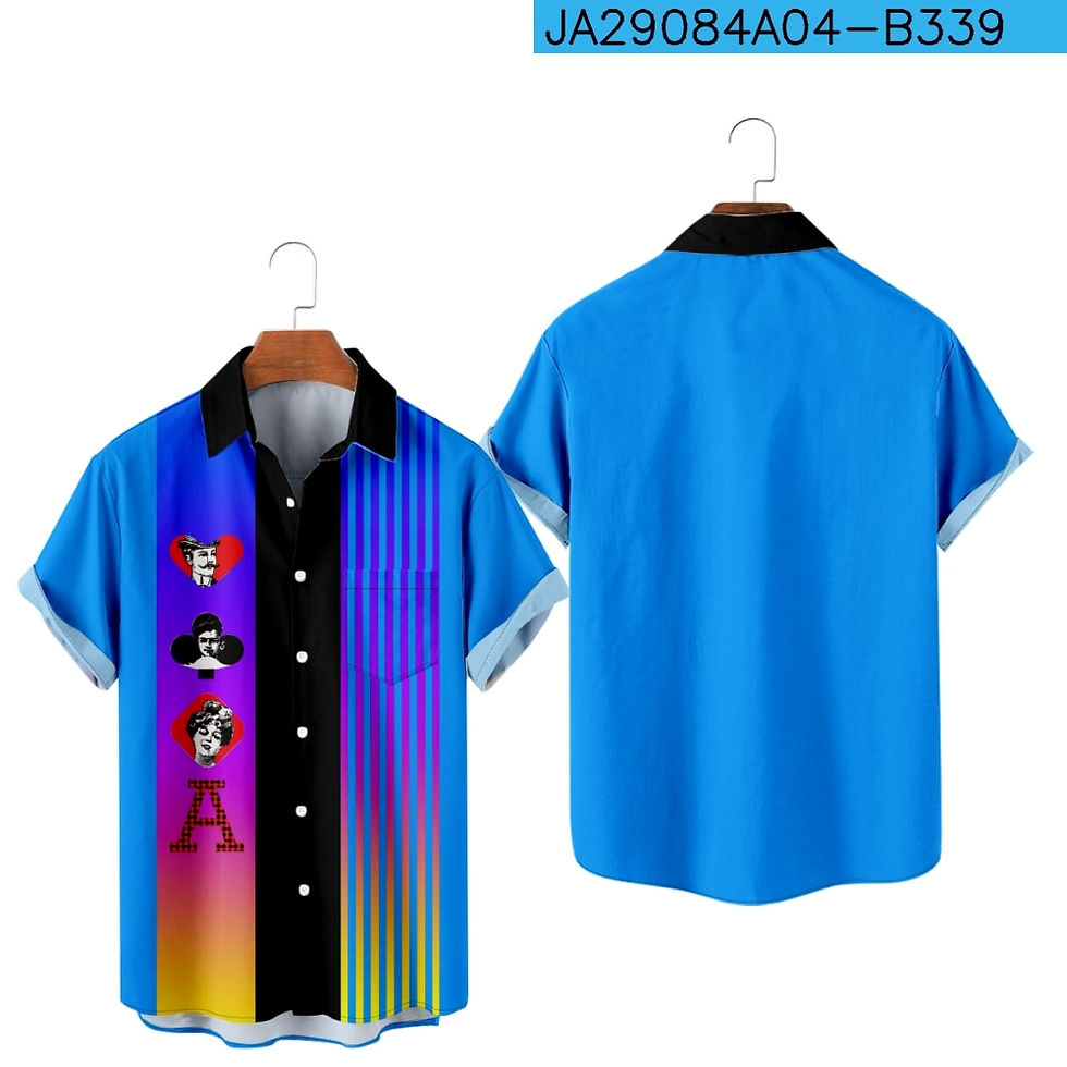 الصورة المصغرة: Y2k Casual Button Down Shirts For Men Colorful Color-Block Stripes Harajuku Tur
