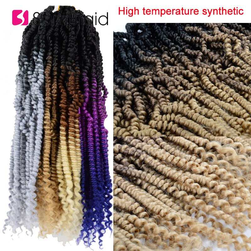 Thumbnail: 12Inch Spring Passion Ombre Colors Bomb Twist Hair for Pre-looped Synthetic Cro