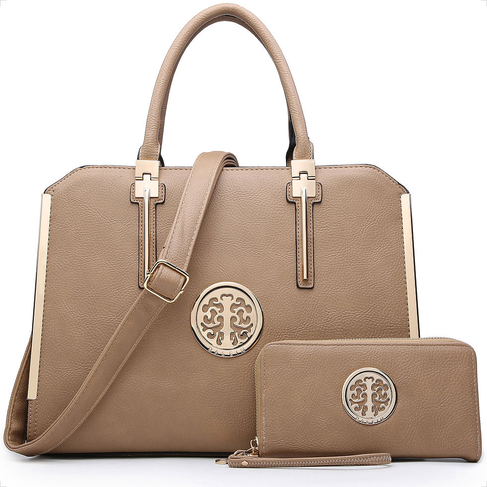 Thumbnail: Dasein Women Large Handbag Purse Vegan Leather Satchel Work Bag Shoulder Tote w