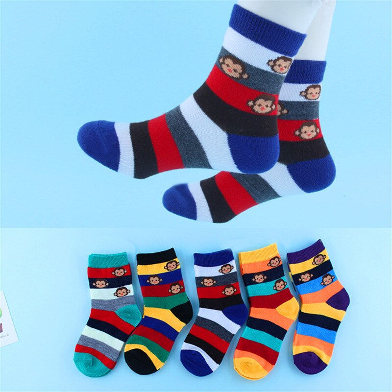 Thumbnail: 5Pairs/Lot Baby Socks Winter Sock Breathable Cotton for Boys Girls 1-12 Years