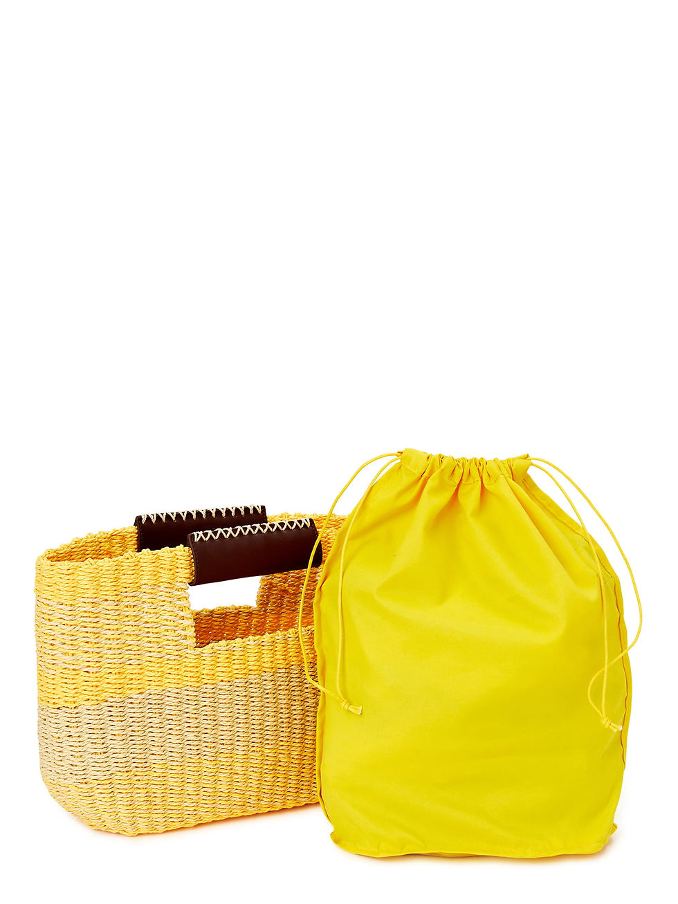 الصورة المصغرة: Scoop Women’s Striped Woven Beach Bag with Removable Pouch, Yellow
