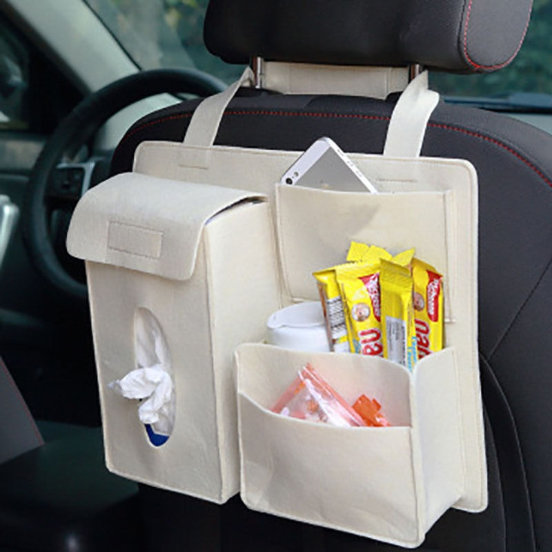 Miniatura: Car Back Seat Storage Bag Organizer Hanging Bag Box Paper Towel Phone Storage F
