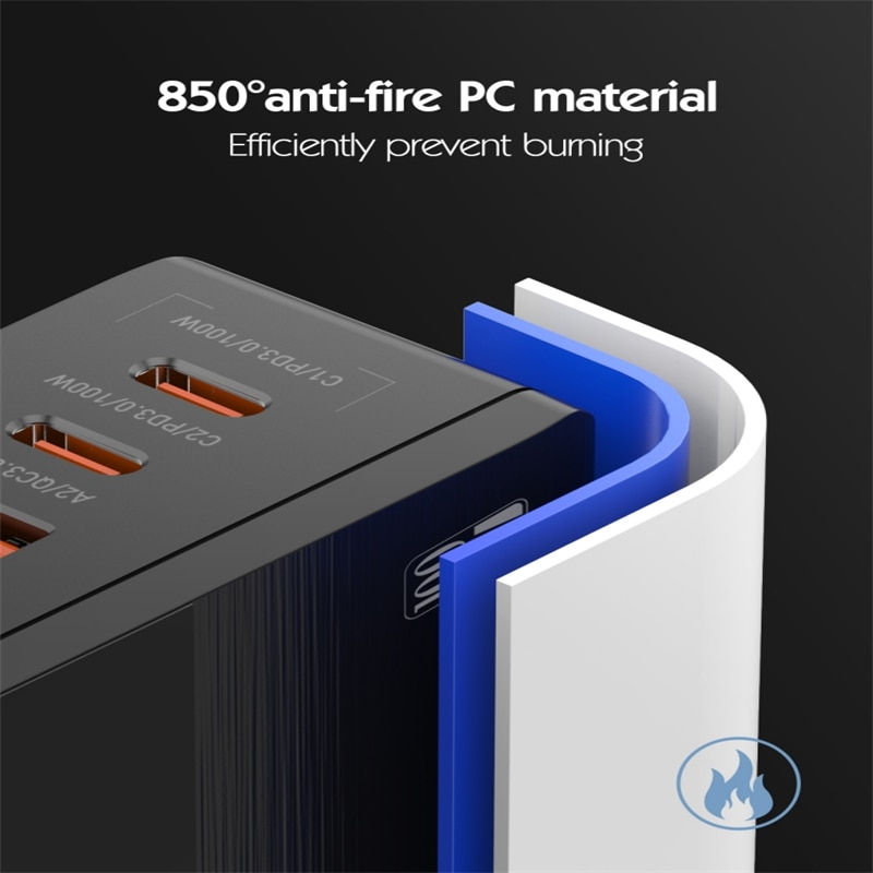 Thumbnail: LDNIO A4809C QC3.0 PD 4 USB Gan Phone Fast Charger Adapter for Laptop Macbook 1