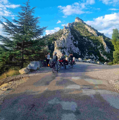 Groupe avant départ stage vélo escalade Lyon
