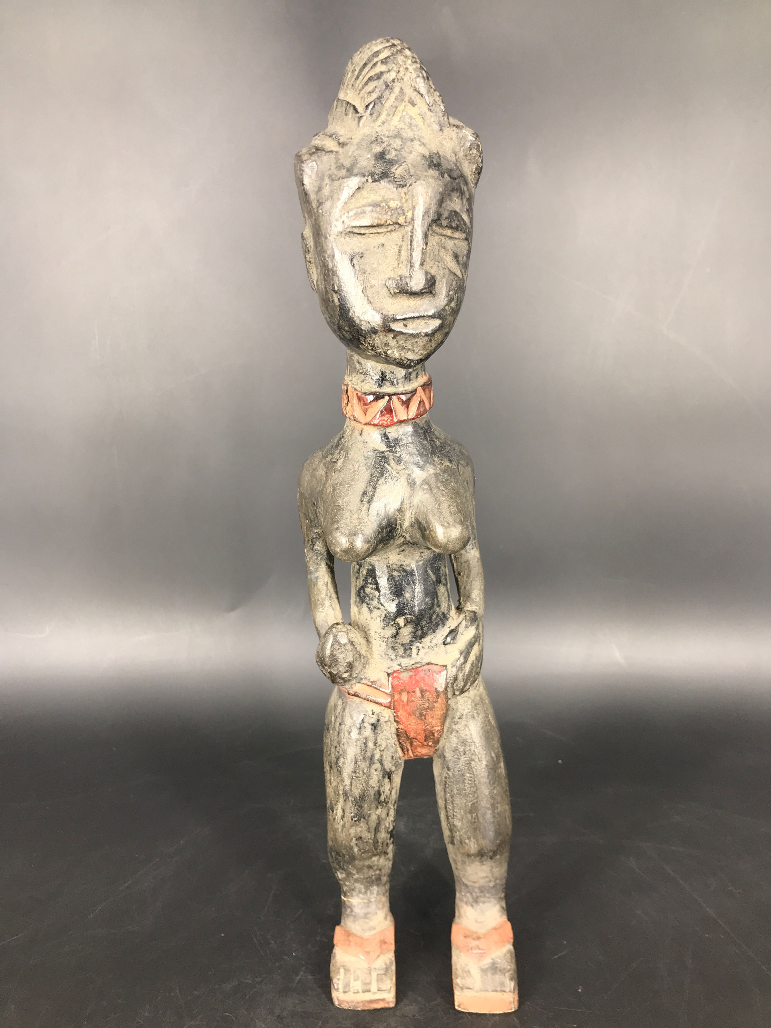 STATUE BAOULÉ COLON REPRÉSENTANT PERSONNAGE FÉMININ, CÔTE D'IVOIRE, XXème