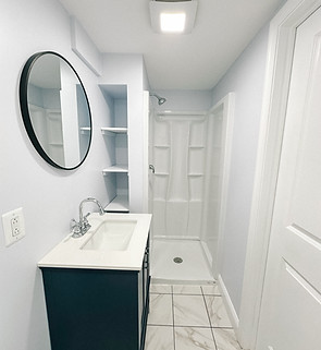 Bathroom complete creator shower vinyl install drywall framen.jpg