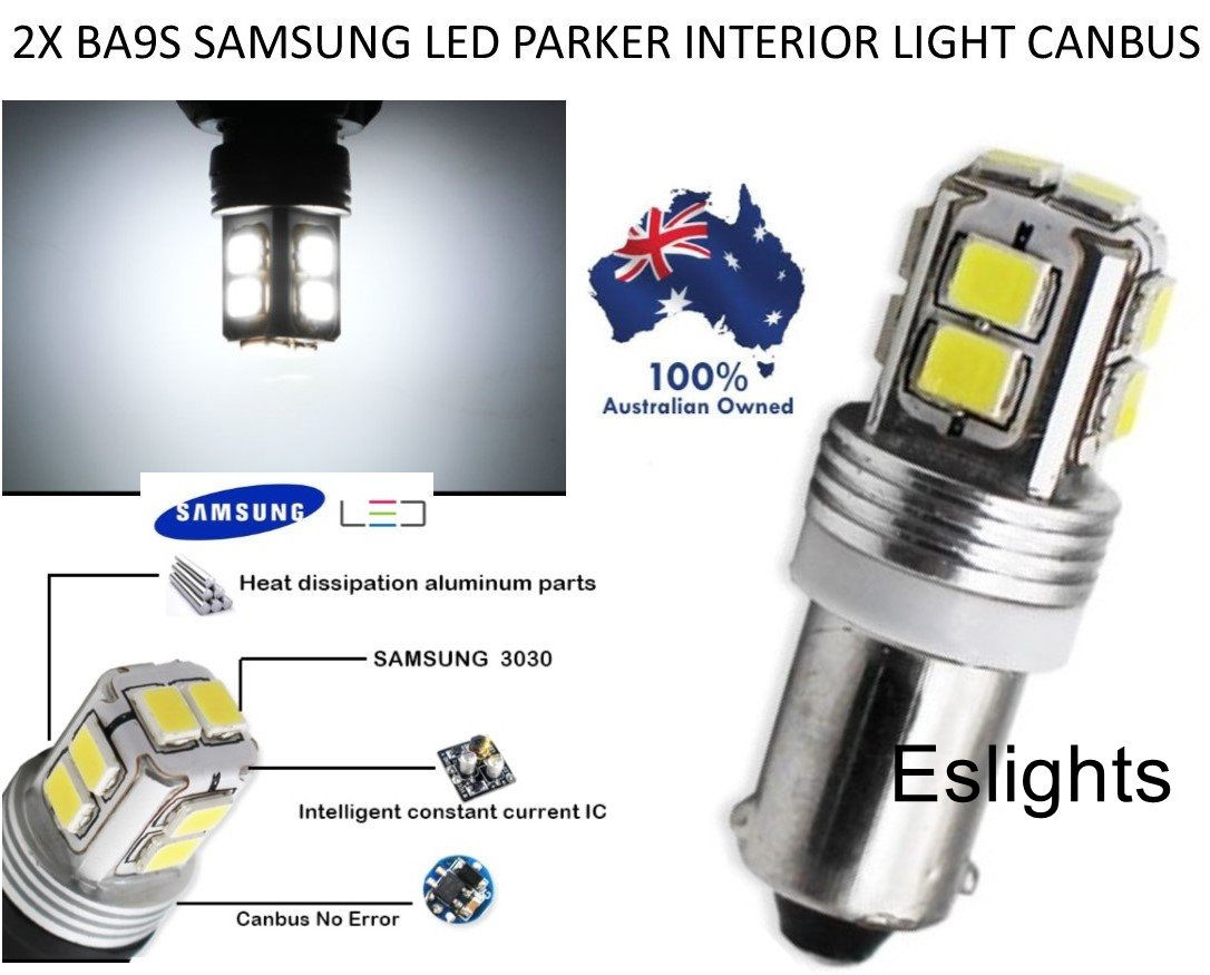 2X BA9S SAMSUNG LED BULB PARK INTERIOR LIGHT