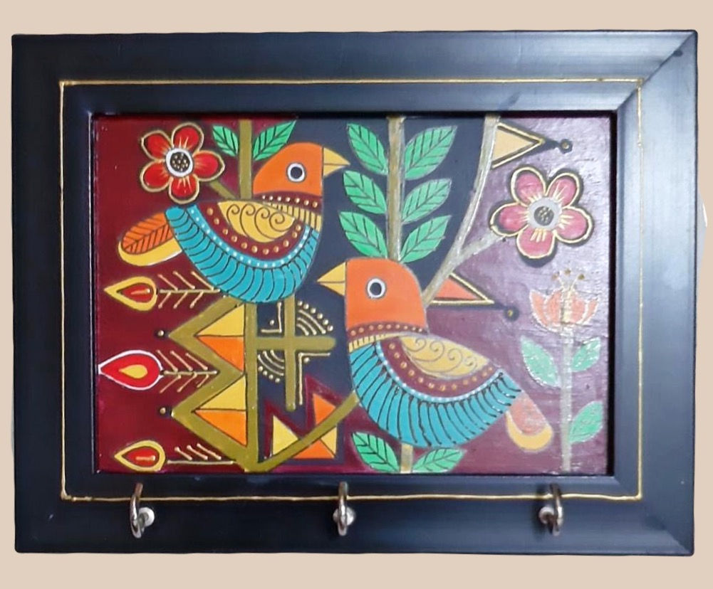 SMALL KEYHOLDER - GEOMETRIC BIRDS