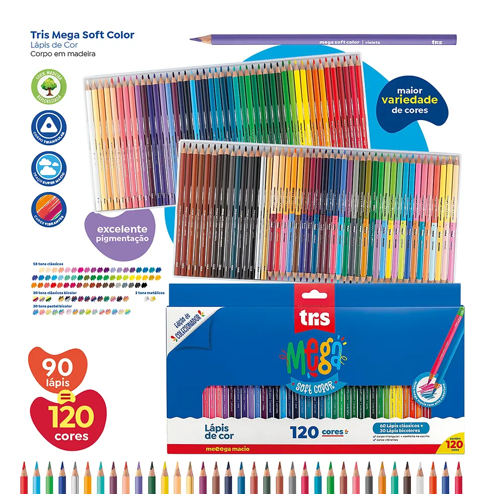 Miniatura: LAPIS COR MEGA SOFTCOLOR 120CORES TRIS