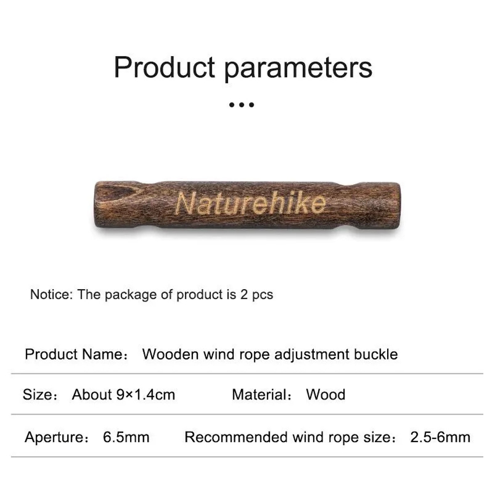 Thumbnail: NATUREHIKE Wooden Guyline Adjustment Fastener (2 pcs)