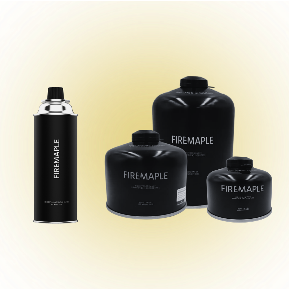 FIREMAPLE Black Premium Butane & Iso Butane Gas (Nozzle Type & Screw Type)