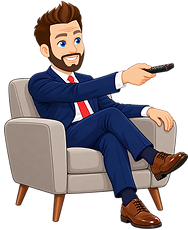 Cheerful Man Relaxing with Remote.png