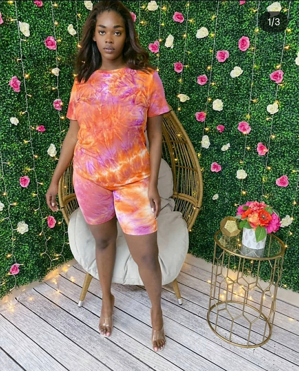 Thumbnail: Curvy Biker Short 2pc Set