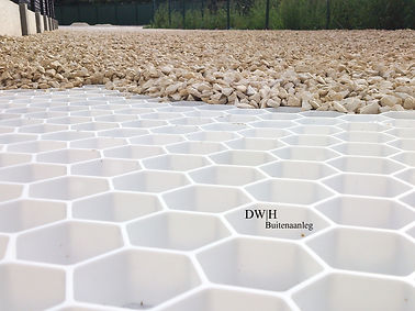 Oprit in grind met stabilisatiematten