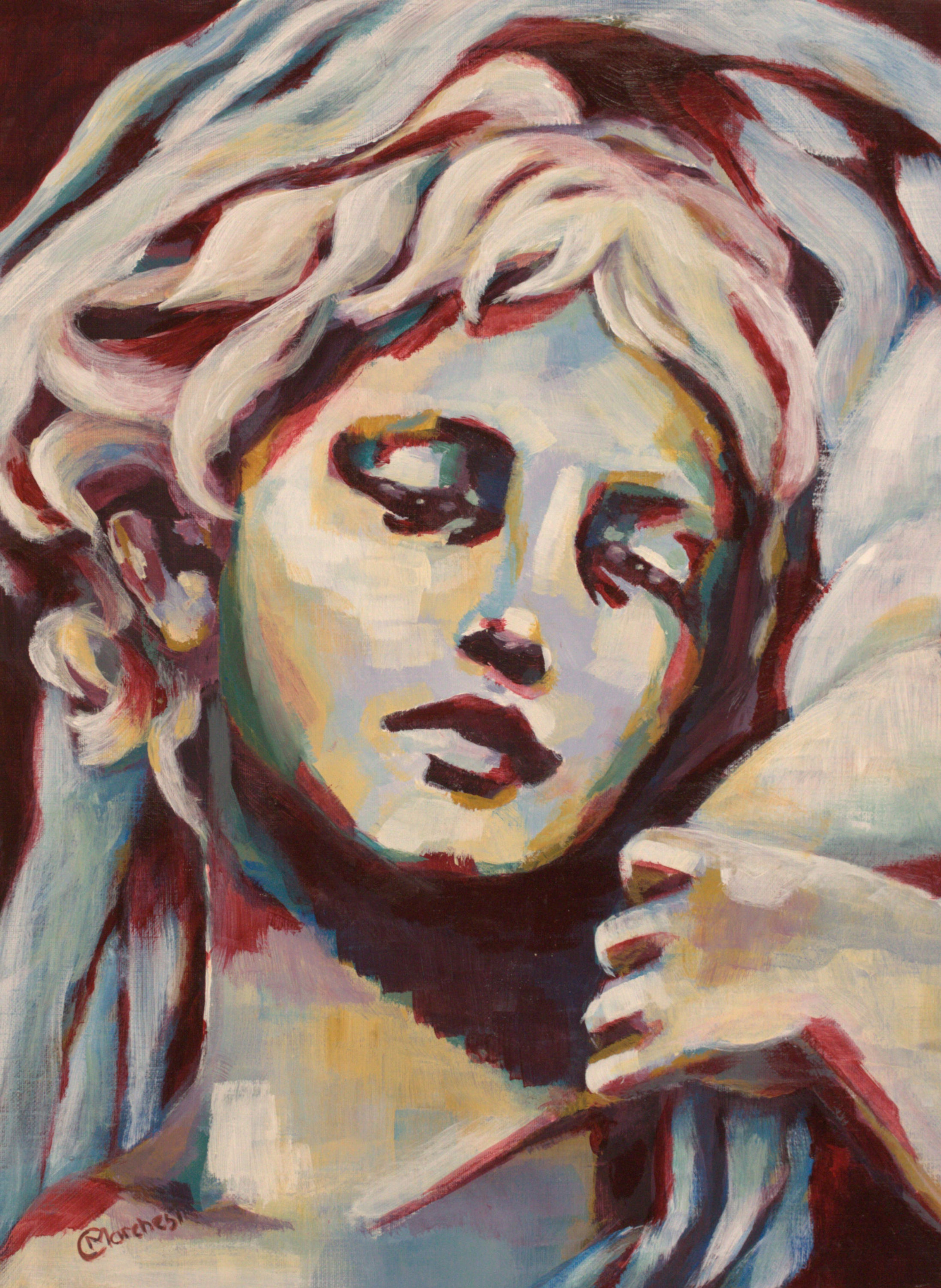 painting of a lady statue