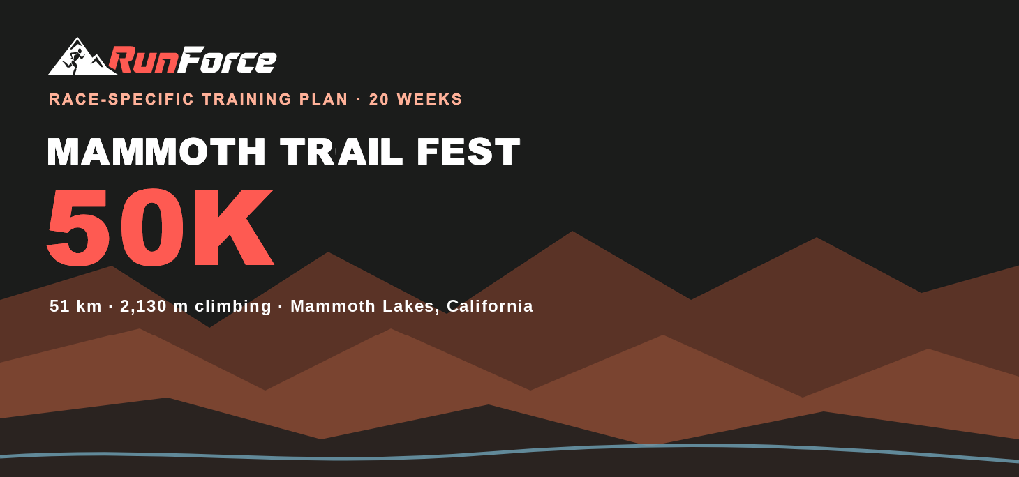 Mammoth Trail Fest 50K training plan by RunForce
