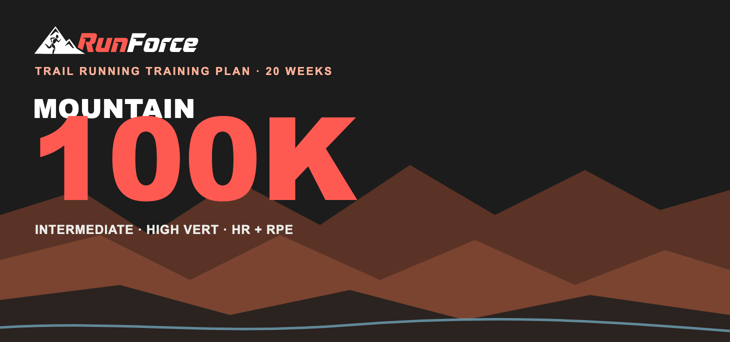 20-Week Mountain 100K Ultramarathon Training Plan by RunForce
