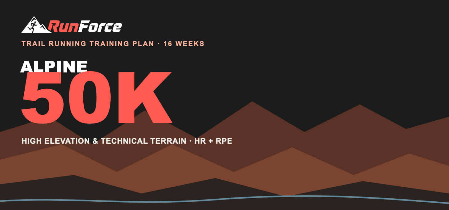 16-Week Alpine 50K Training Plan by RunForce