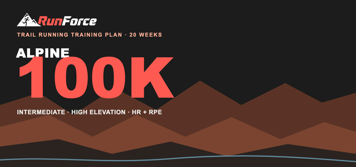 20-Week Alpine 100K Ultramarathon Training Plan by RunForce