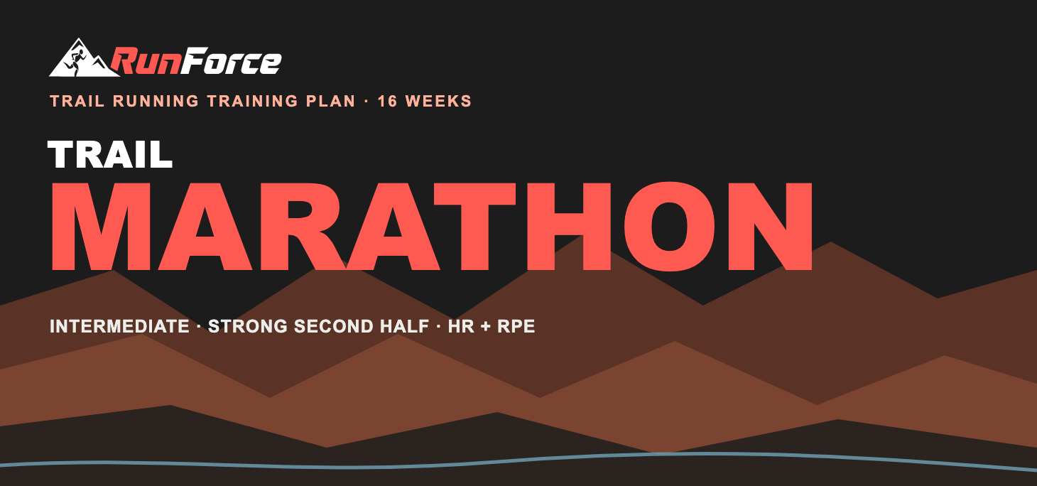 16-Week Trail Marathon Training Plan by RunForce