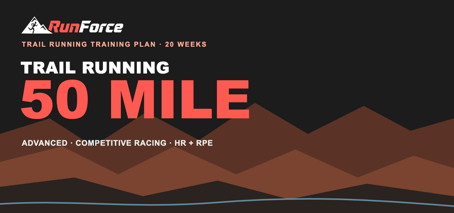 20-Week 50 Mile Trail Running Training Plan by RunForce