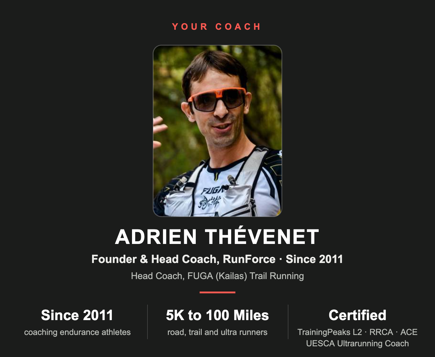 Adrien Thévenet, Founder and Head Coach of RunForce