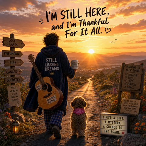 “Still Here” is a heartfelt, uplifting anthem about resilience and gratitude. With gentle rhythm and hopeful lyrics, it celebrates waking to a new day, chasing dreams, and finding strength in simple joys like coffee, music, and faith. A reminder that no matter life’s challenges, we’re still here — thankful for it all.