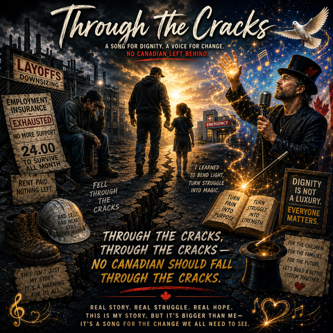 Acoustic folk-rock ballad, warm male vocals, emotional storytelling, Mid‑tempo, Acoustic guitar lead, soft brushed drums, gentle piano, light strings for lift, Reflective but hopeful mood, Organic, intimate production with slight reverb, Theme: resilience, hardship, advocacy, rising through struggle