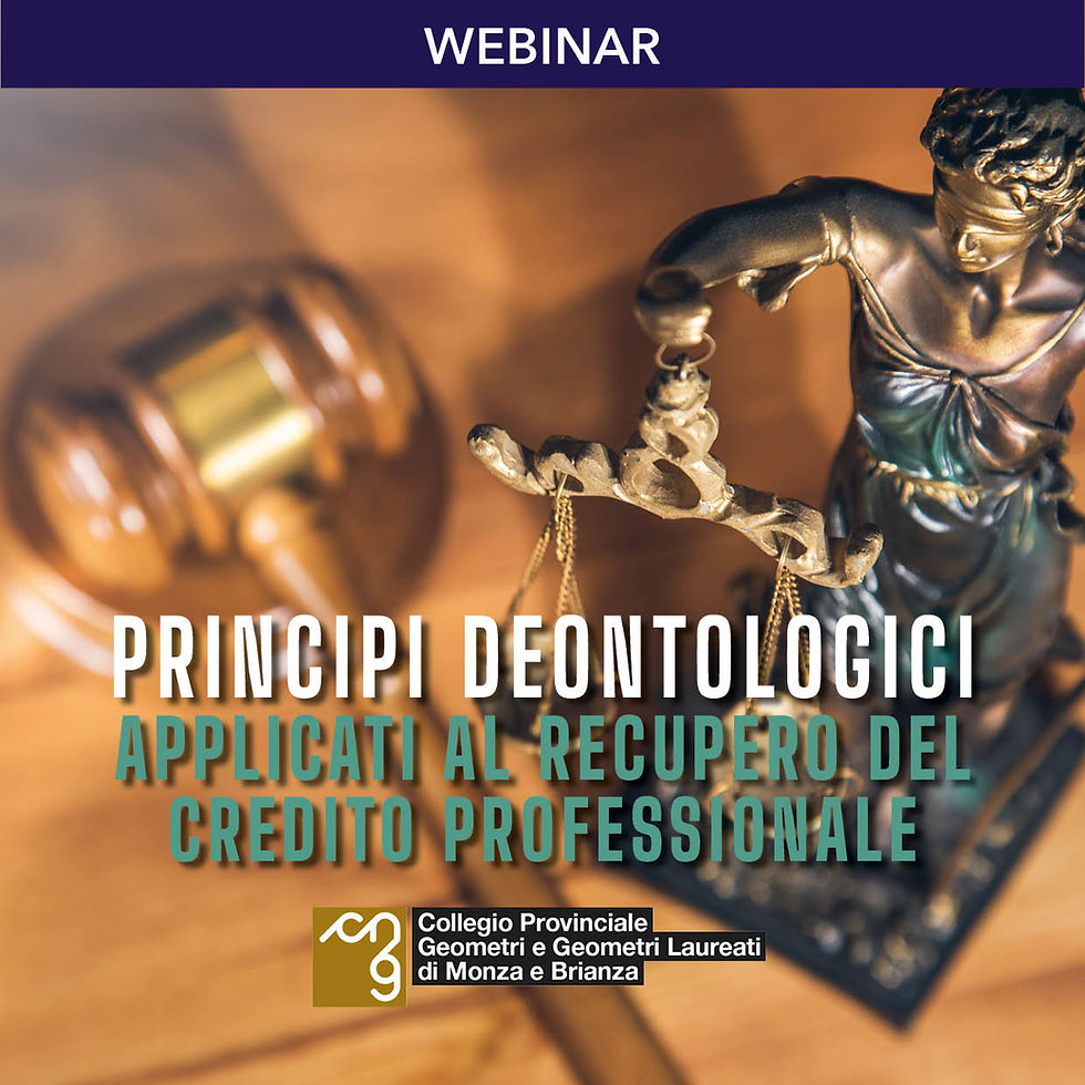 RISERVATO GEOMETRI MB - PRINCIPI DEONTOLOGICI APPLICATI AL RECUPERO DEL CREDITO PROFESSIONALE