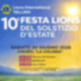 10a FESTA LIONS DEL SOLSTIZIO D'ESTATE